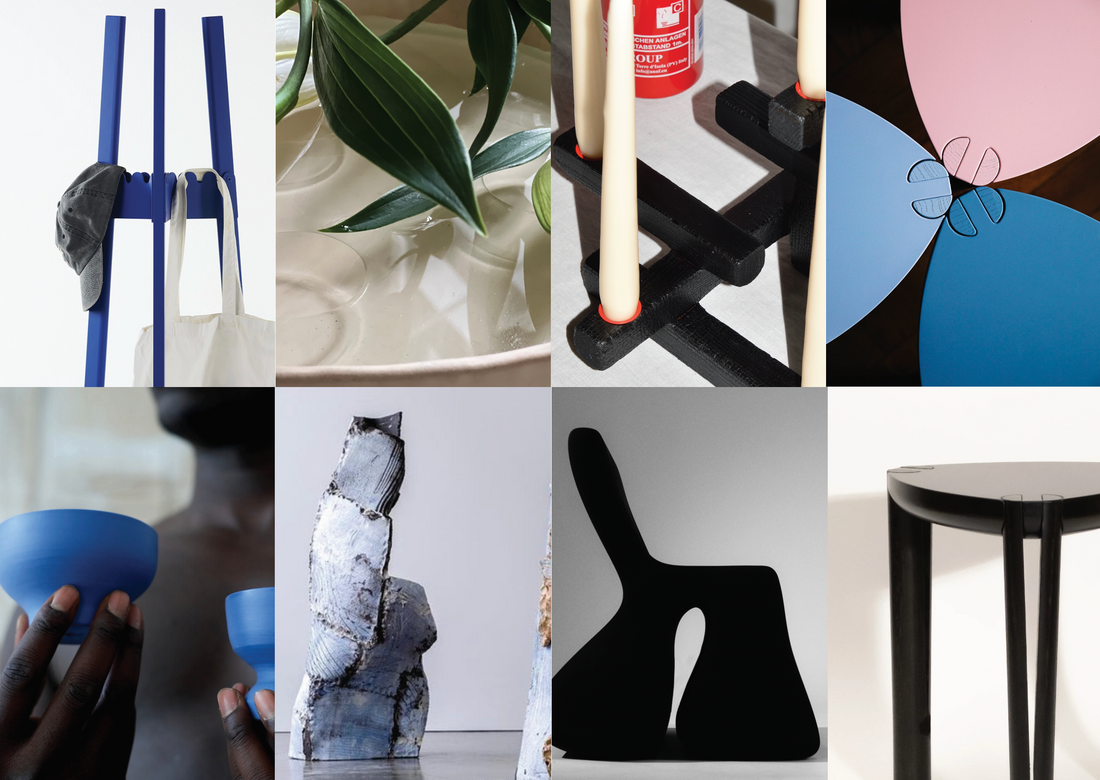 collectible design objects in the spazio munich exhibition space