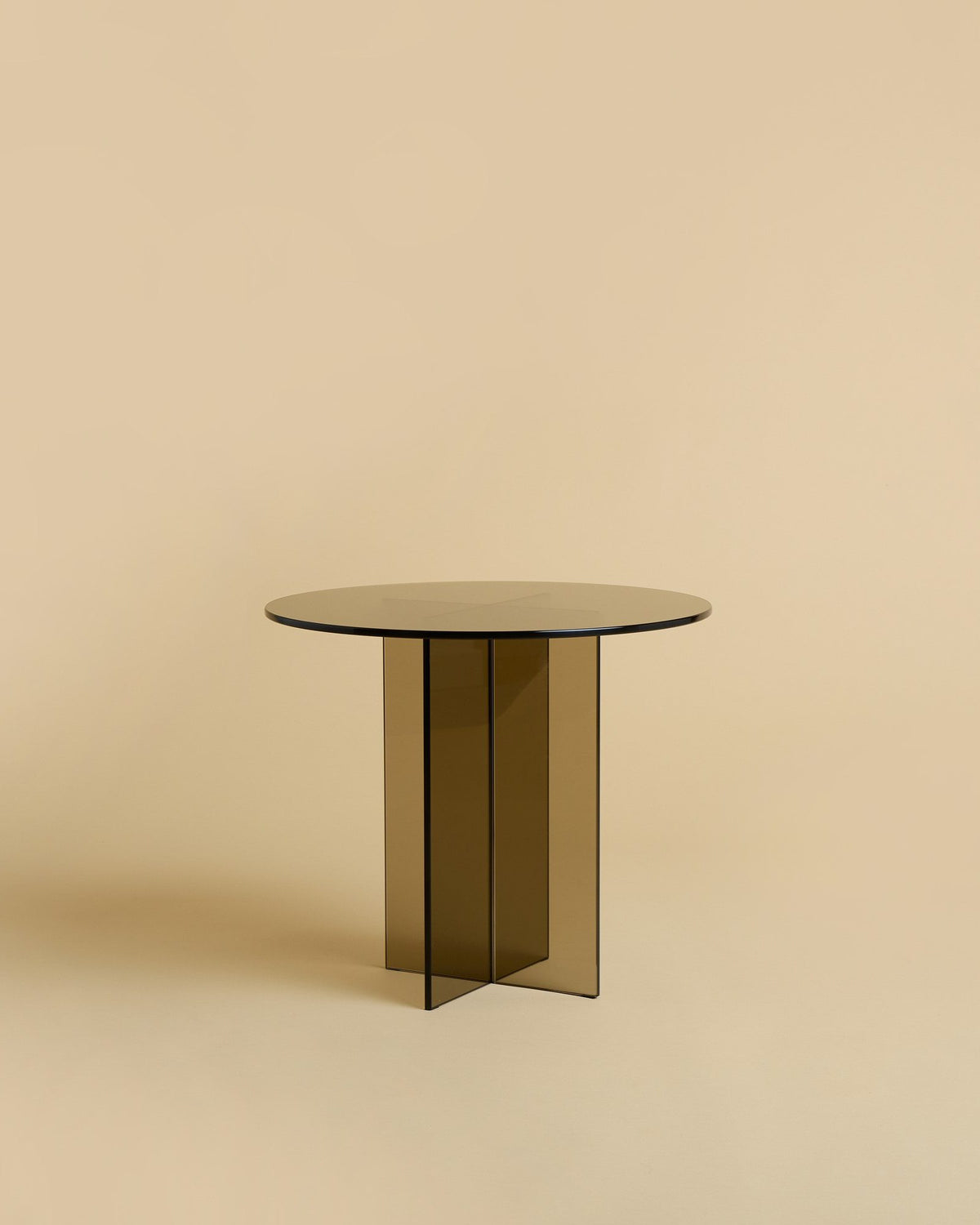 amami side table by lebanto, bronzed glass