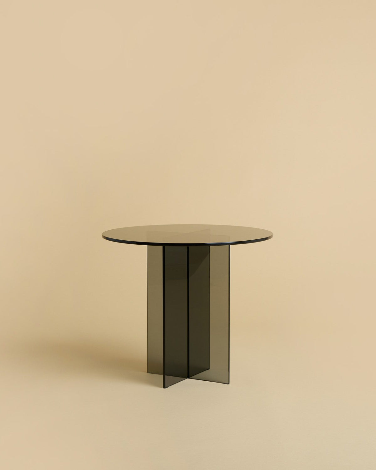 amami side table by lebanto, smoked glass