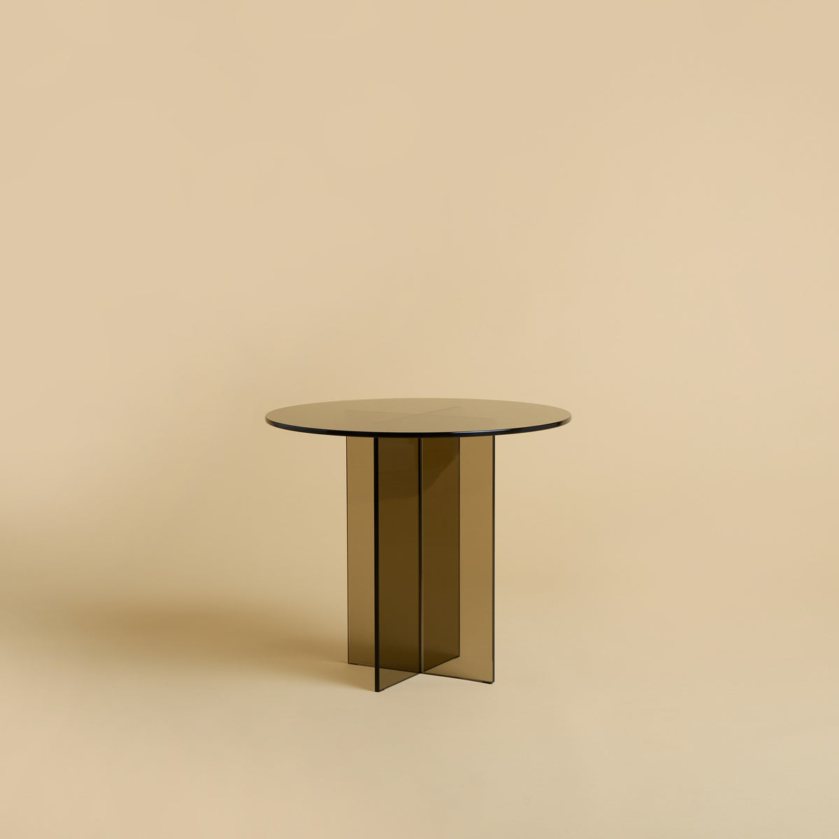amami side table by lebanto, bronzed glass