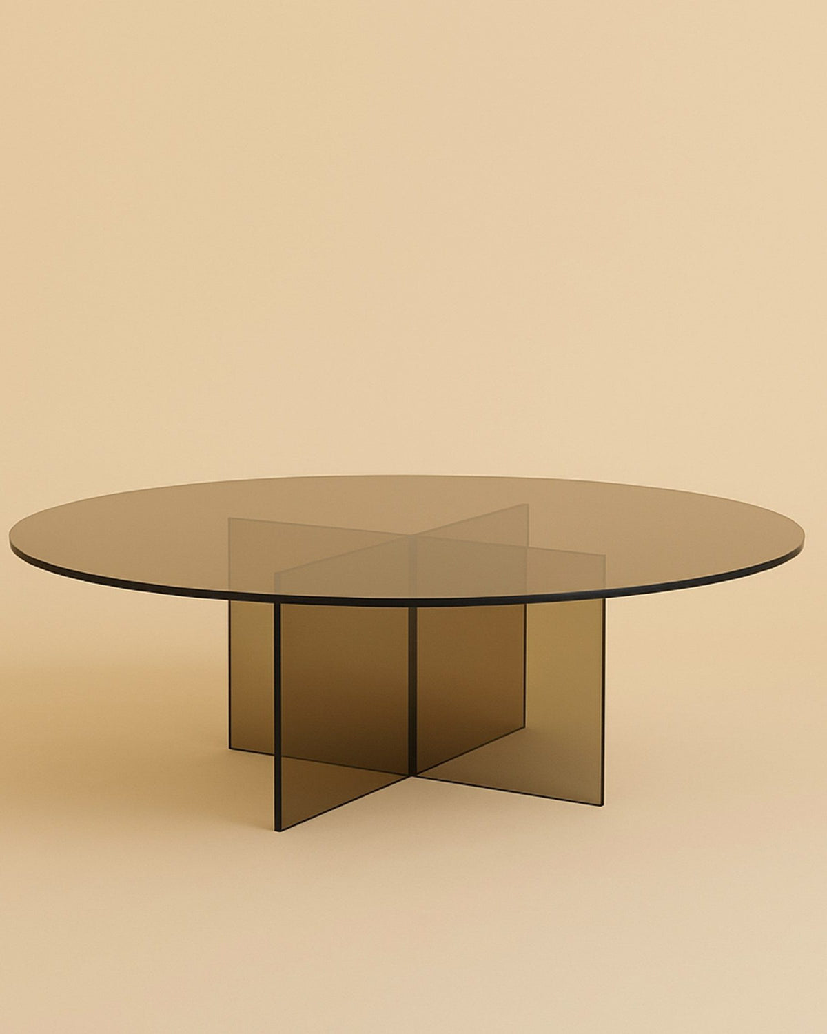arki coffee table by lebanto, bronzed glass
