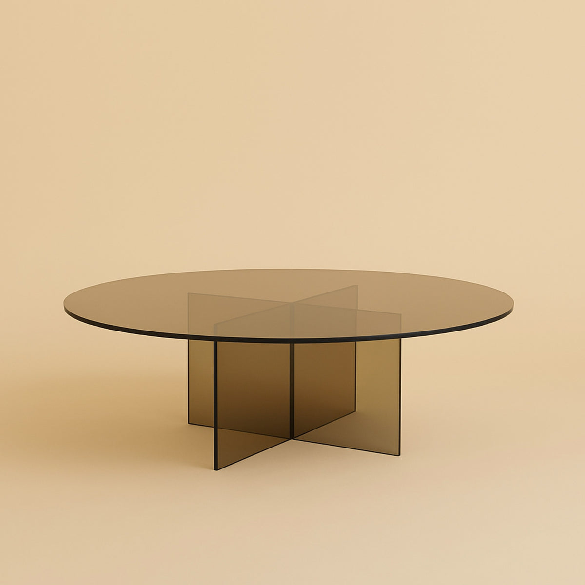 arki coffee table by lebanto, bronzed glass