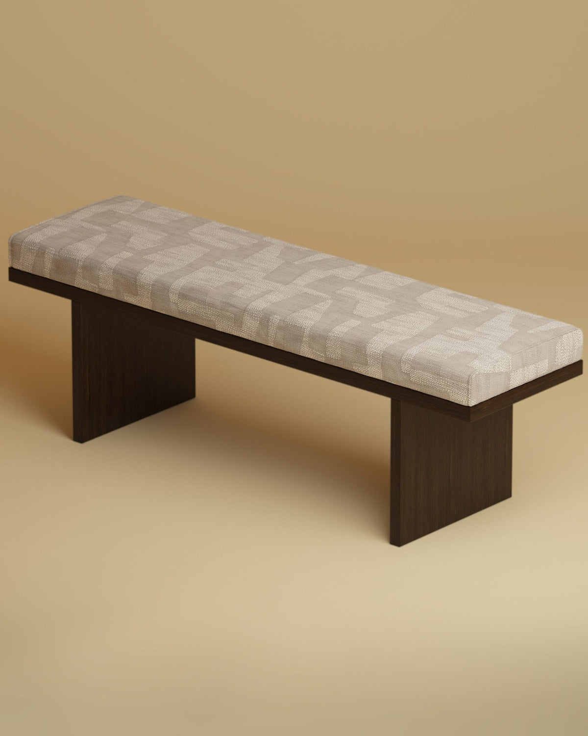 aros bench by lebanto, dedar ur upholstery and smoked oak