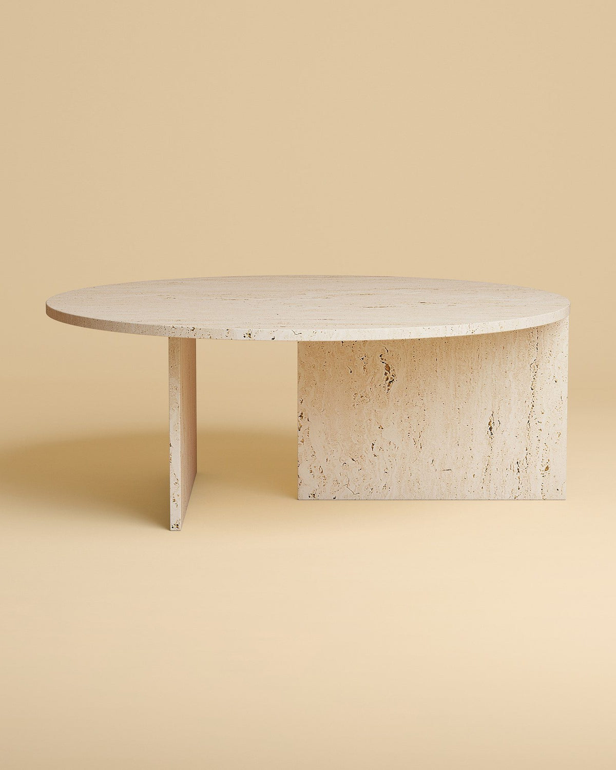 ishiki coffee table by lebanto, roman travertine