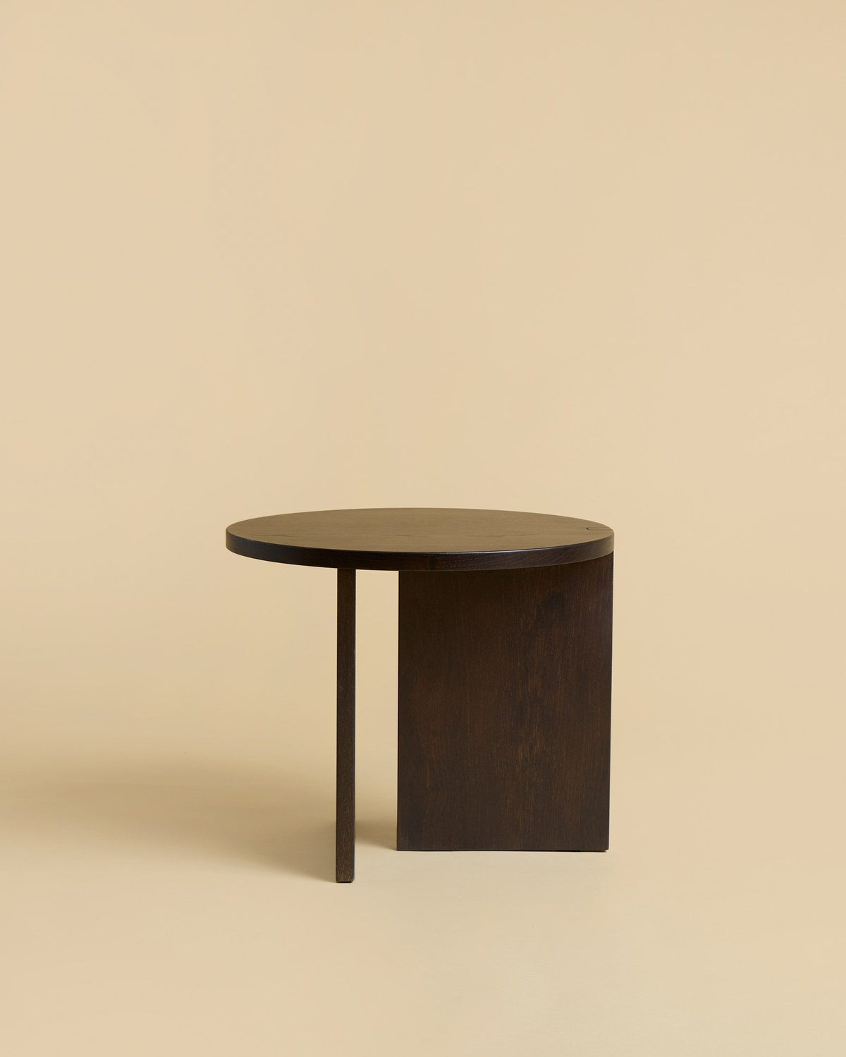 kume side table by lebanto, smoked oak