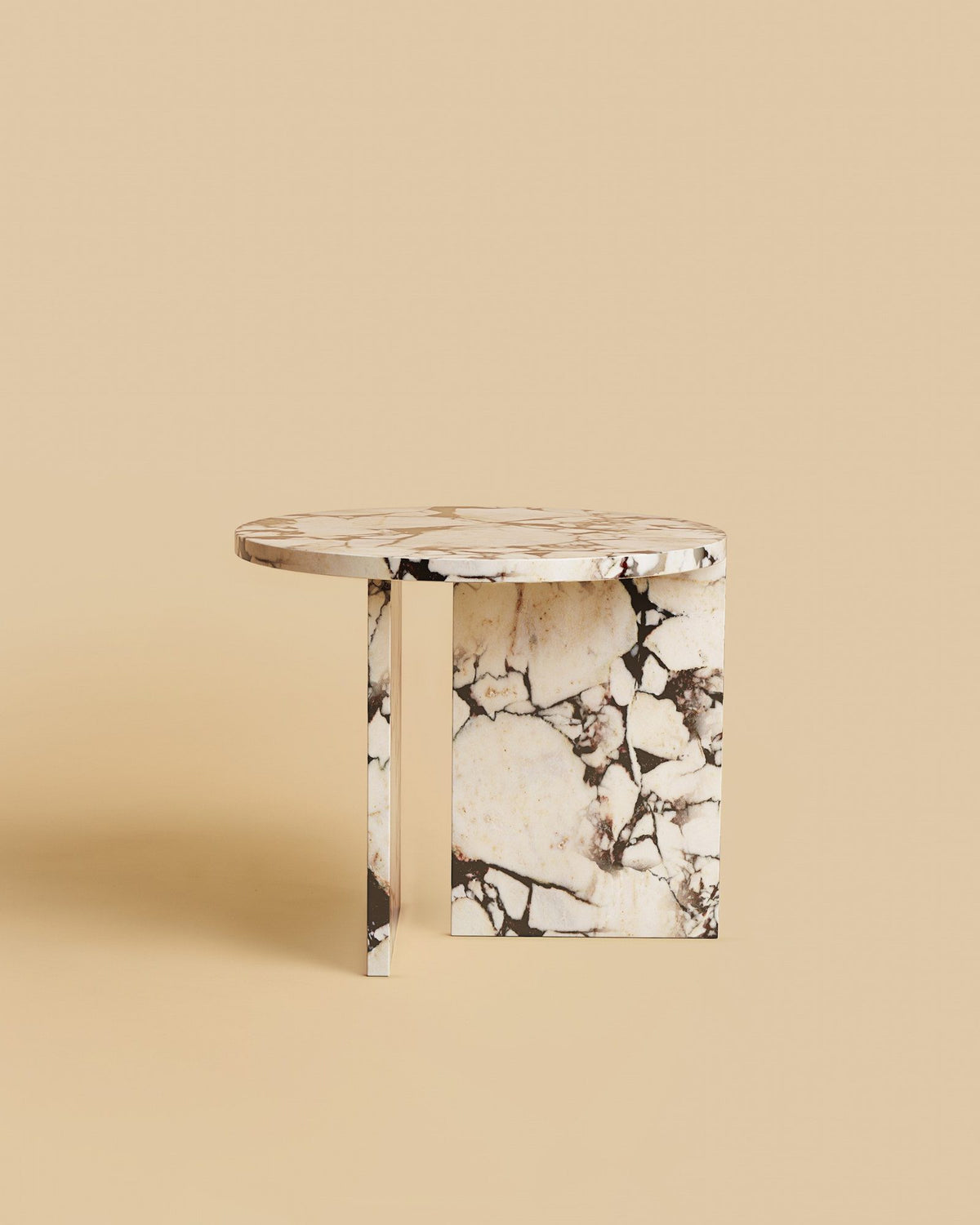 kyushu side table by lebanto, calacatta viola marble