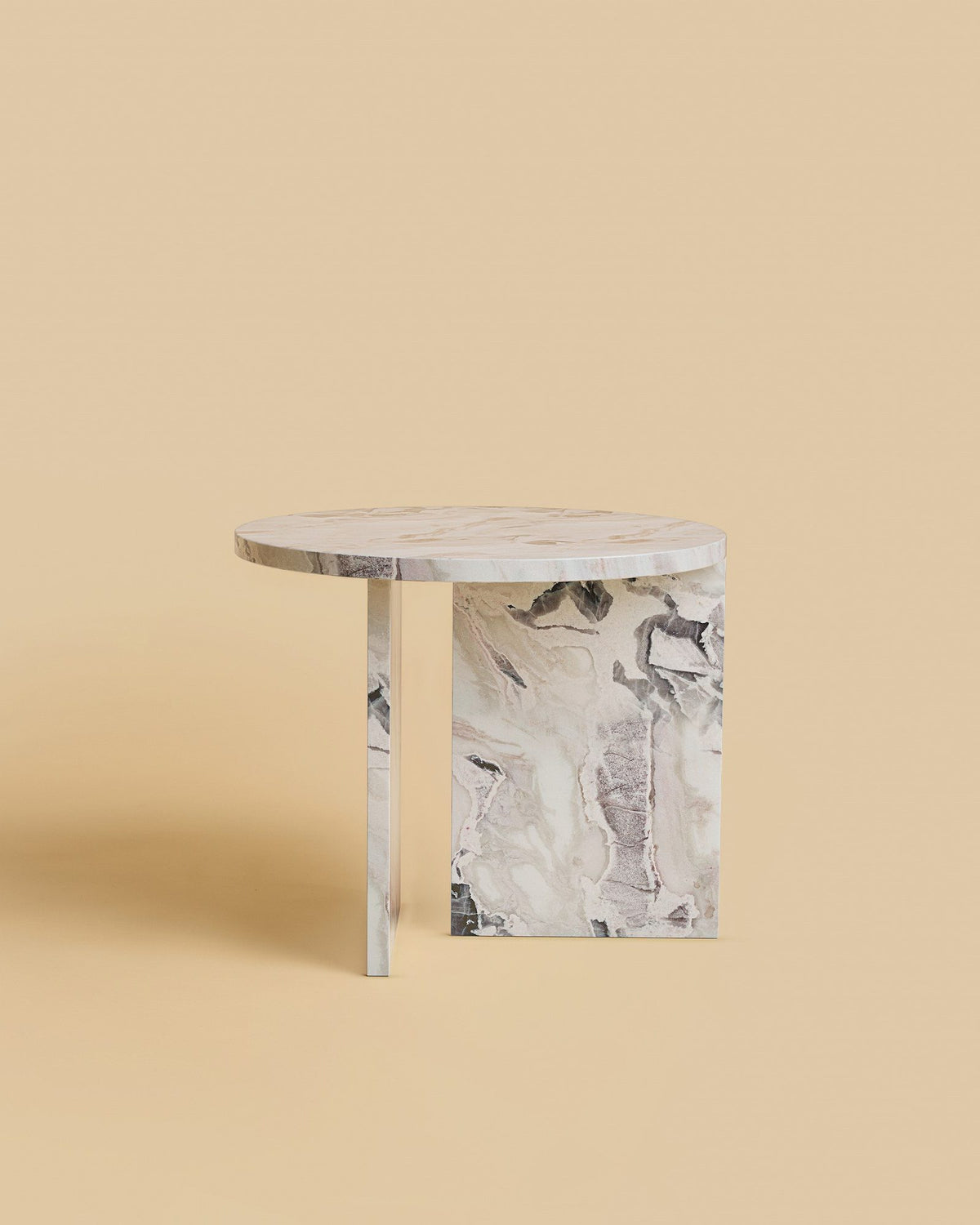 kyushu side table by lebanto, dover white marble