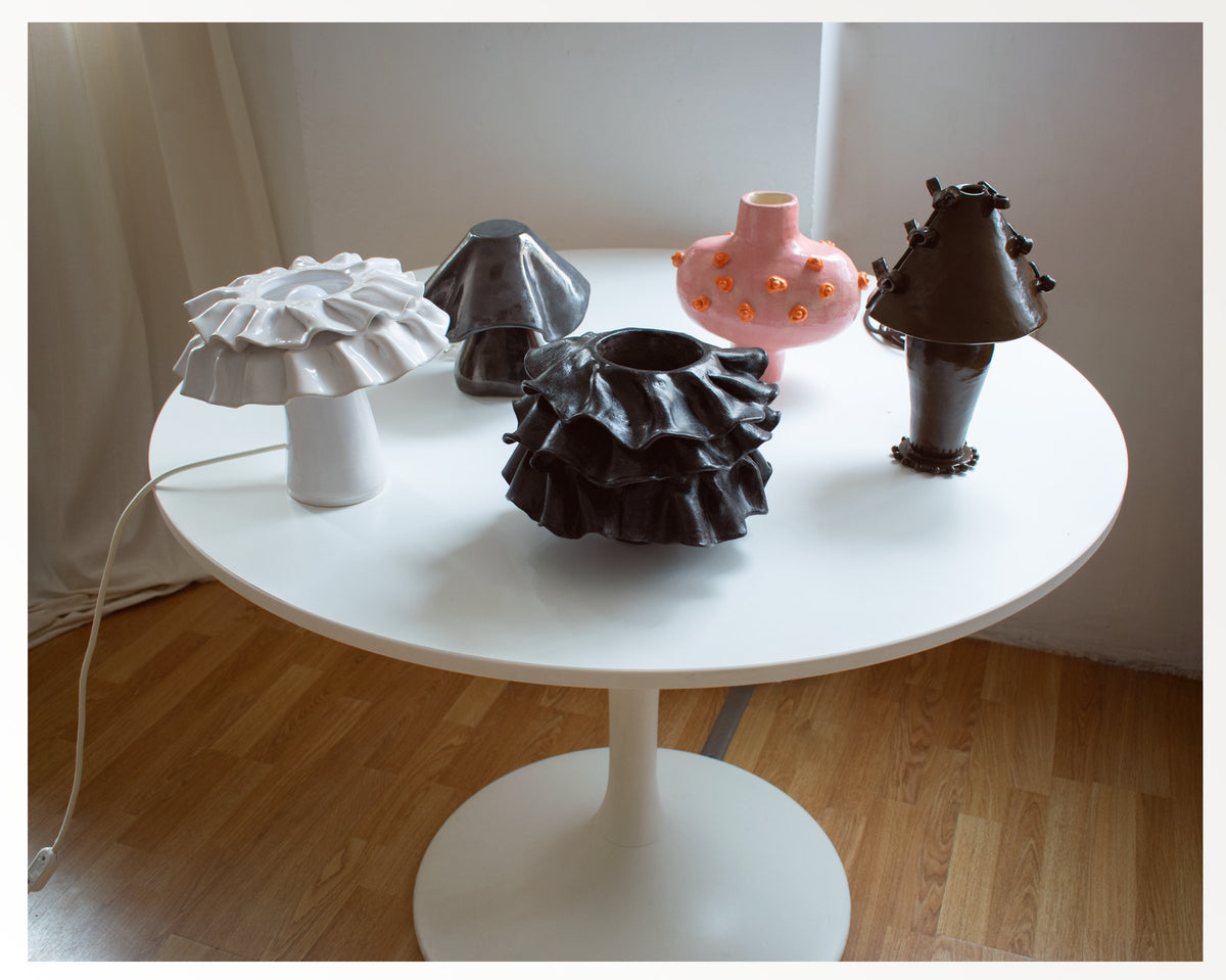 Sacque Gown Vase in Dark — Mina Wright · collectible design at spazio