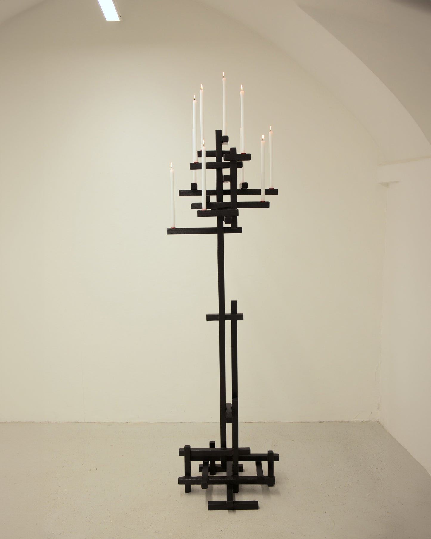 tetris 11 candelabra — floor-standing, eleven lit tapers · studio von schoenebeck · collectible design at spazio