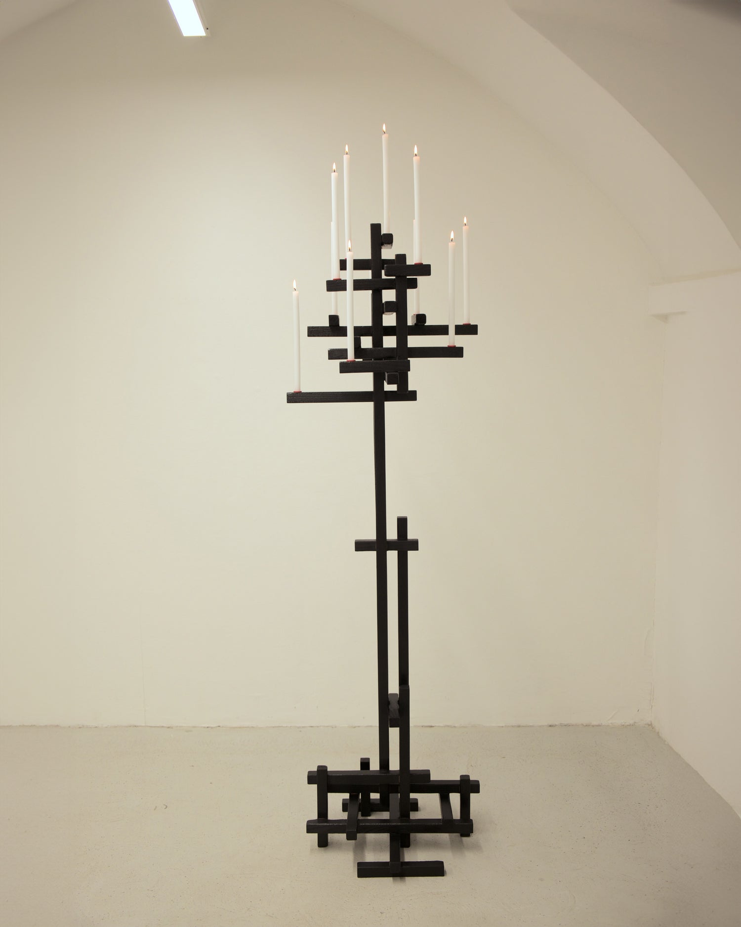 tetris 11 candelabra — floor-standing, eleven lit tapers · studio von schoenebeck · collectible design at spazio