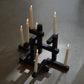tetris candle holder, size 7 — seven lit tapers · studio von schoenebeck · collectible design at spazio