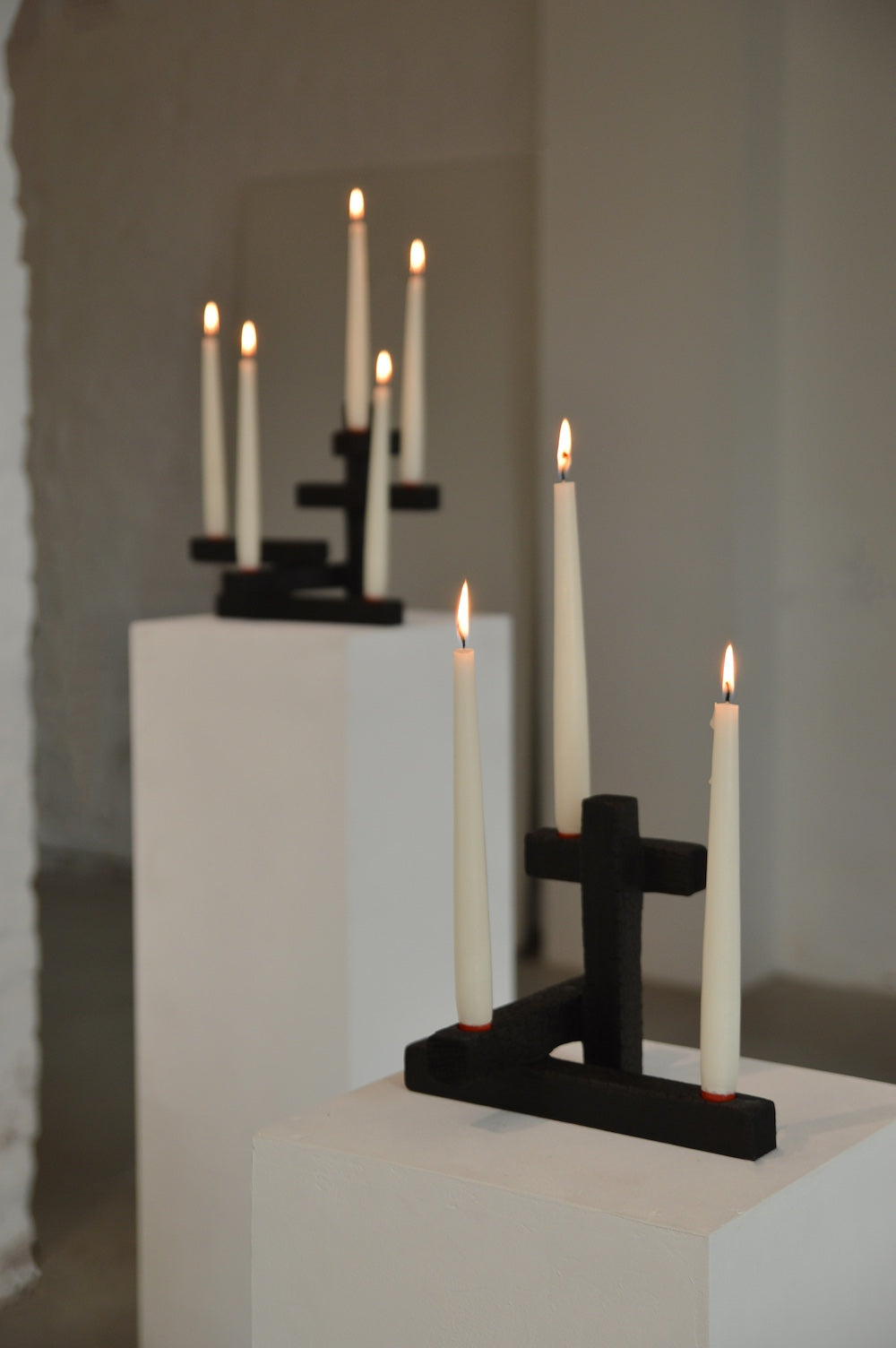 tetris candle holders on plinths — studio von schoenebeck · collectible design at spazio