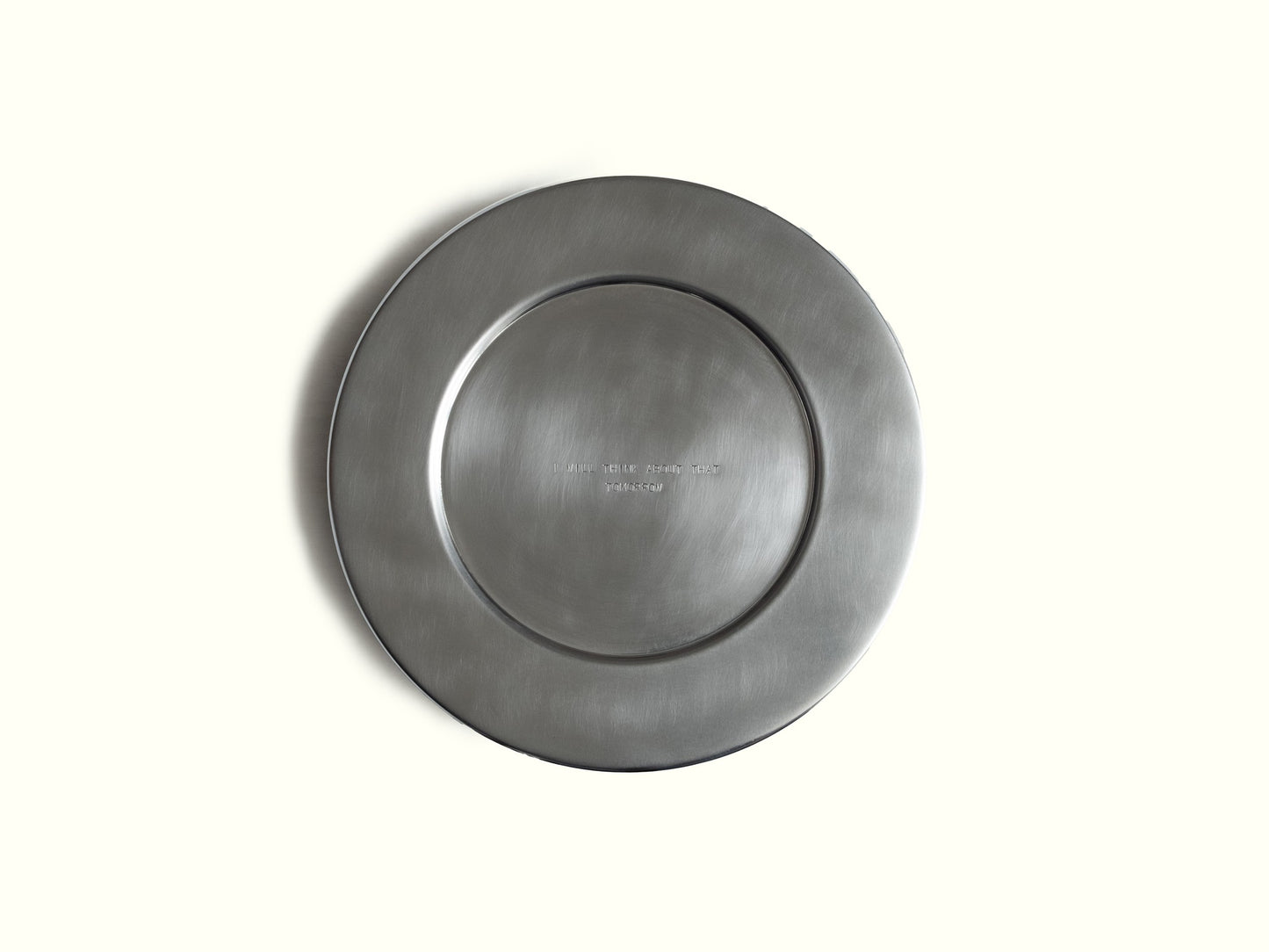traces charging plate 'i will think about that tomorrow' — brushed aluminium · studio von schoenebeck · collectible design at spazio
