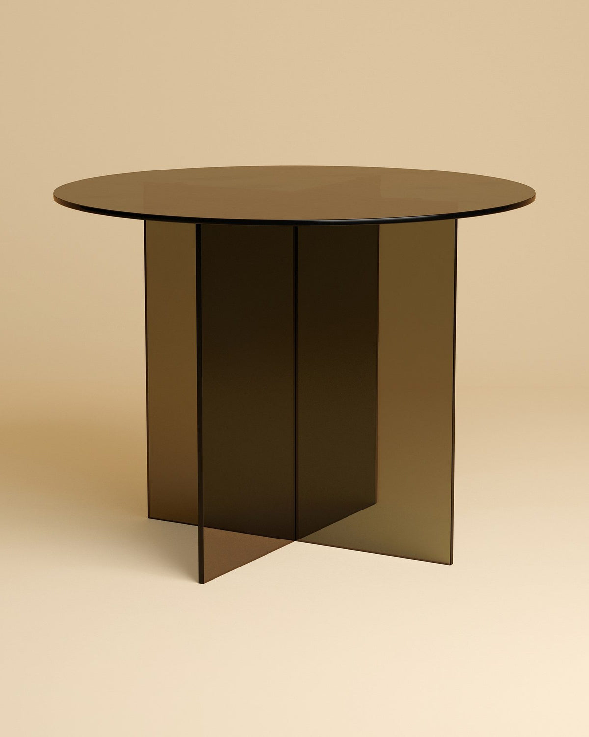 yuri dining table by lebanto, bronzed glass