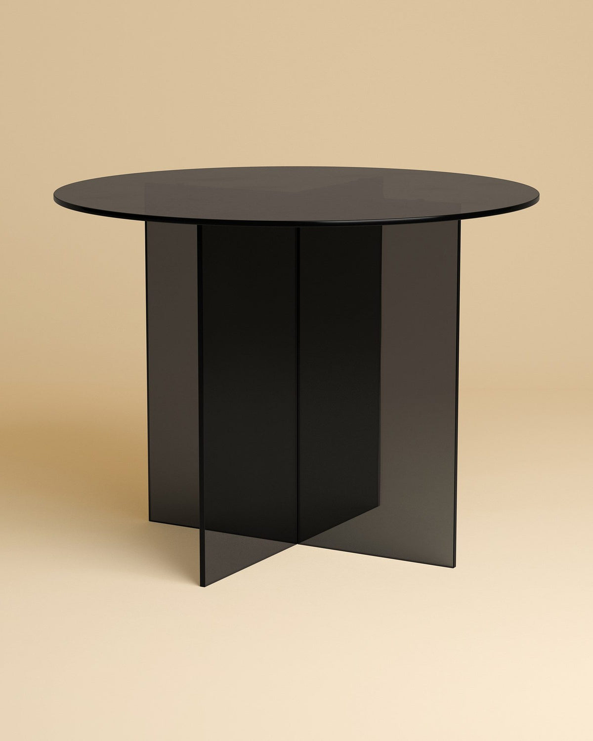 yuri dining table by lebanto, smoked glass
