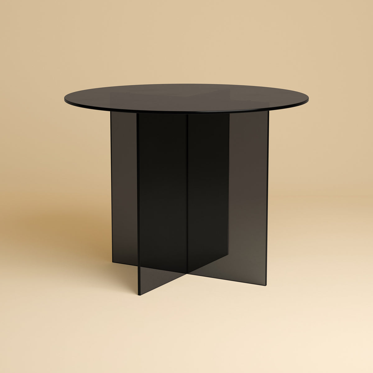 yuri dining table by lebanto, smoked glass
